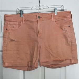 Old Navy Pink Jean Shorts with Cuffed Hem